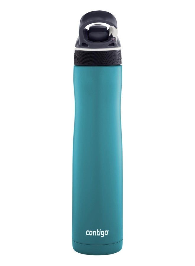 كونتيجو زجاجة مياه كونتيجو آشلاند المعزولة المصنوعة من الفولاذ المقاوم للصدأ مع شفاطة، تحافظ على برودة الماء لمدة 24 ساعة بفضل تقنية العزل الحراري الفراغي ثيرمالوك، مانعة للتسرب وخالية من مادة BPA، مزودة بتقنية الصنبور التلقائي، سعة 590 مل، قطعة واحدة - Image 4